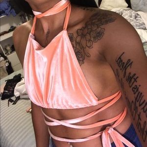 Velour strappy bandeau